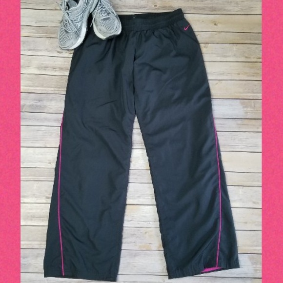 Nike Pants - NIKE Gray w/pink stripe windbreaker athletic pants